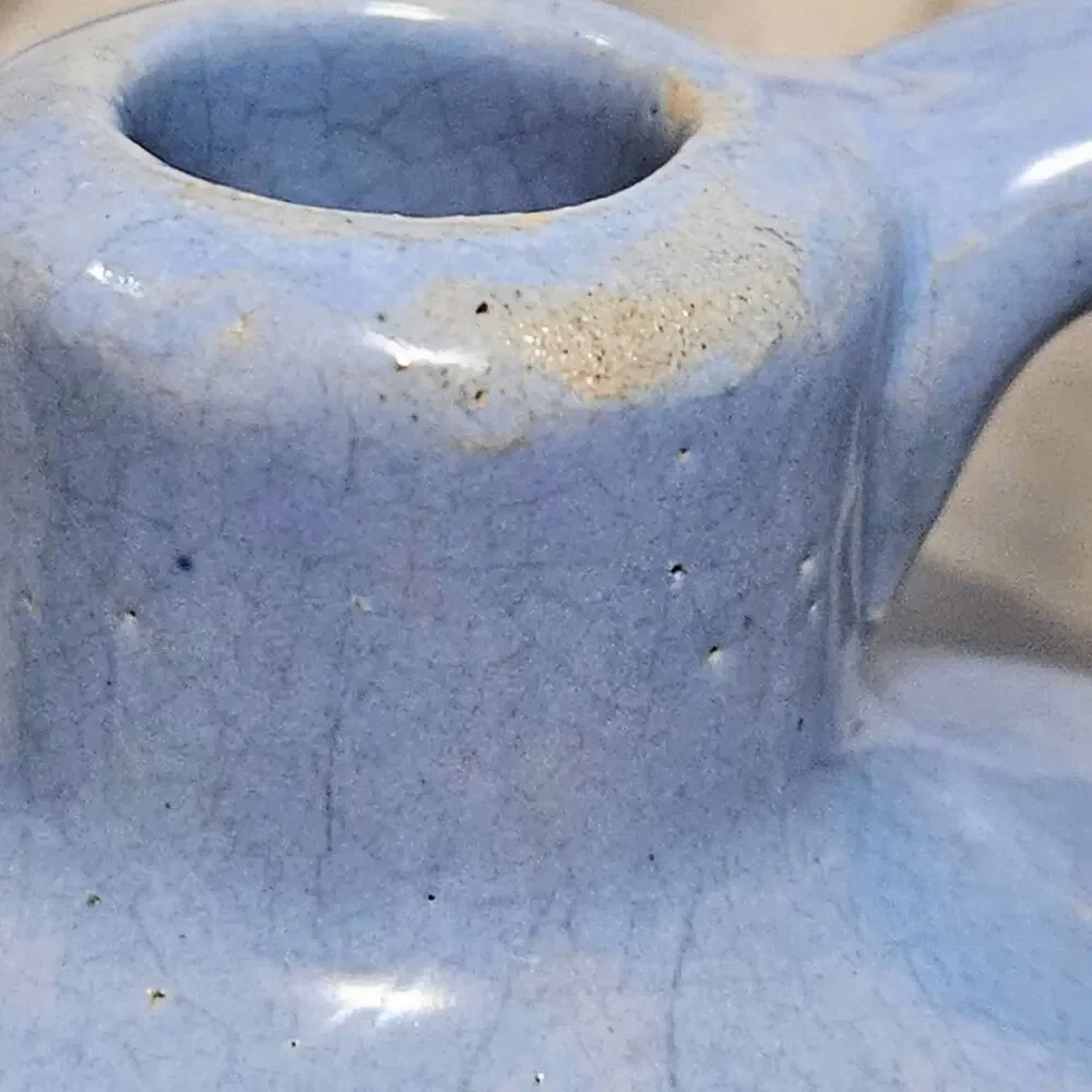 30s Blue Glazed Water Jug Farmhouse Utilitarian Stoneware Antique Depression Era - Picture 7 of 8